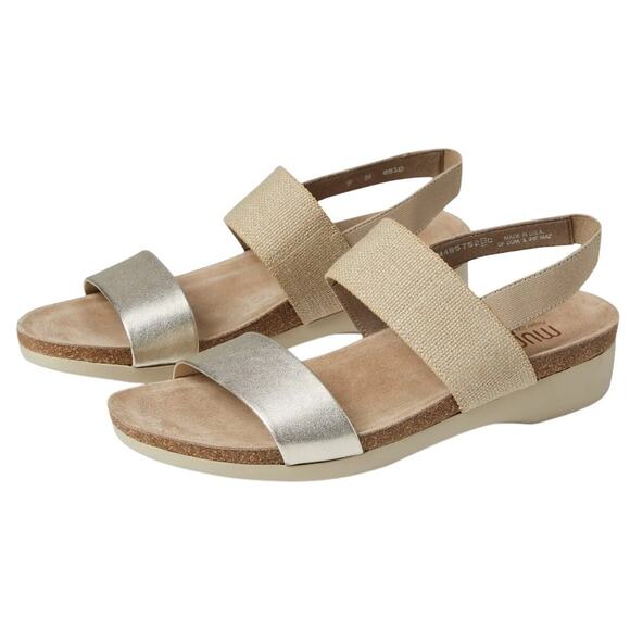 Munro Womens Pisces Casual Sandal US 10 N EU 40.5 Gold Leather Slingback NIB - Picture 1 of 12